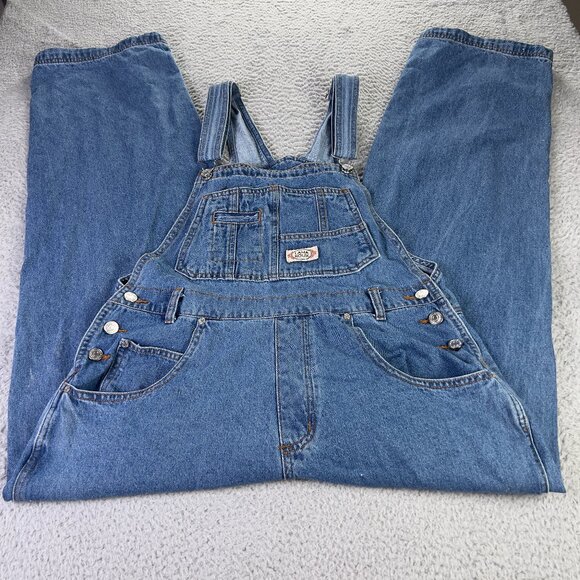 Lana Roux Overalls Womens Large Blue Denim Straight Outdoors Revolt 90s Style - Picture 1 of 12